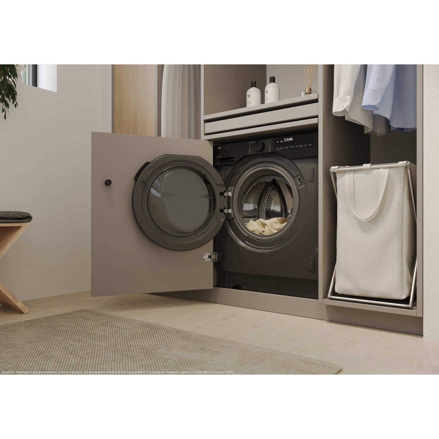 Haier Series 6 9kg Wash 6kg Dry 1600rpm Integrated Washer Dryer - Anthracite Grey - Image 5
