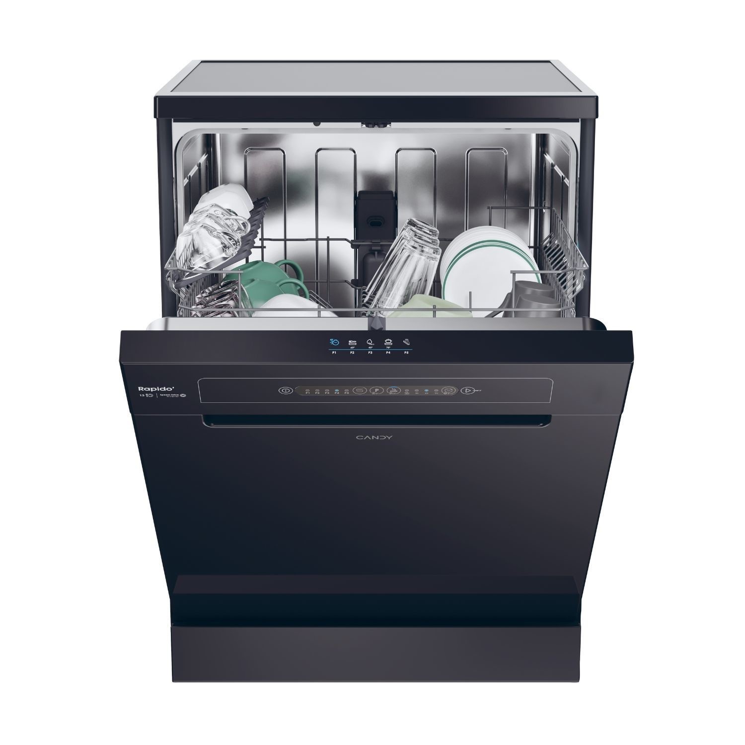 Candy Rapido Freestanding Dishwasher - C-Rated Black - Image 3