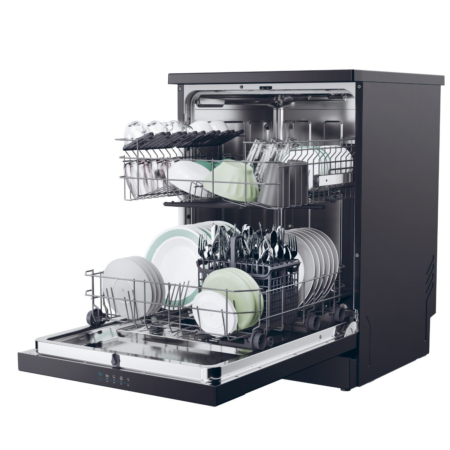 Candy Rapido Freestanding Dishwasher - C-Rated Black - Image 7