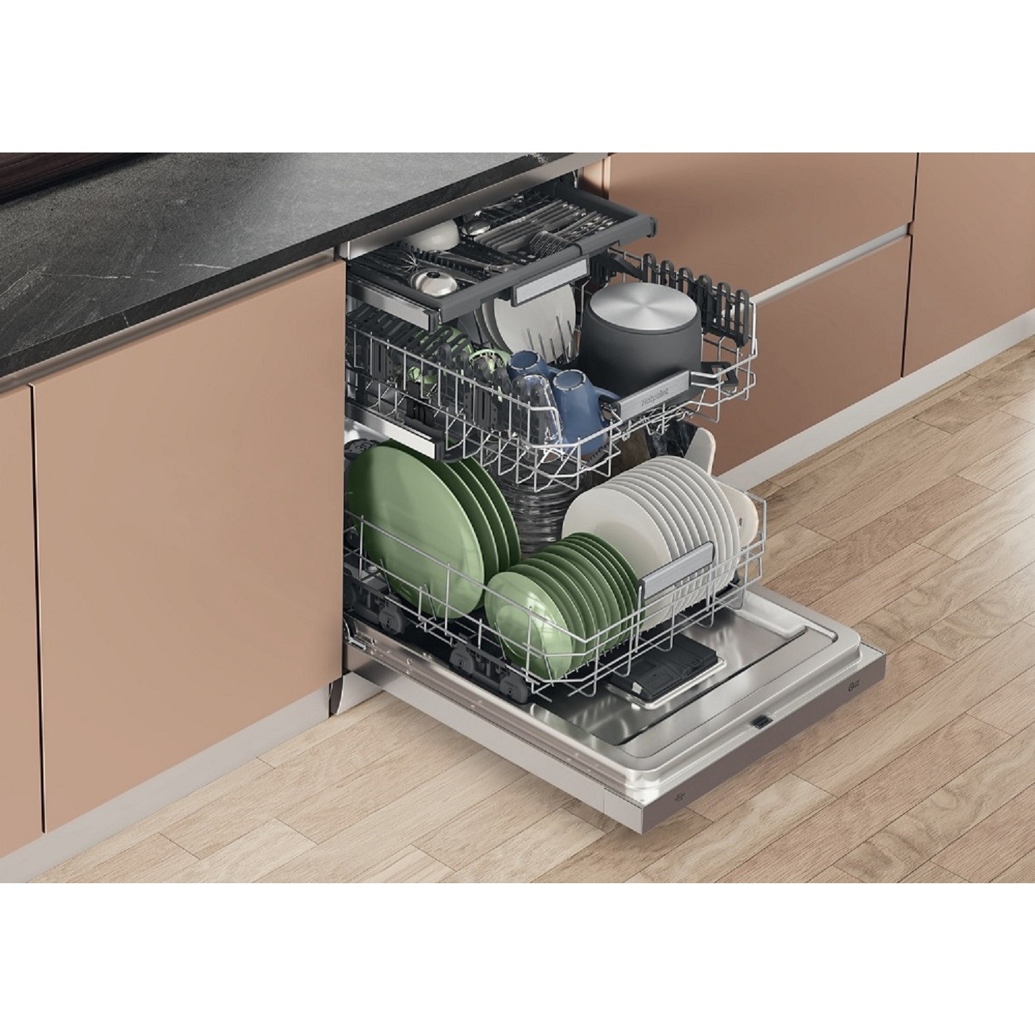 Hotpoint Hydroforce Freestanding Dishwasher - Maxi Space B-Rated Stainless Steel - Image 8