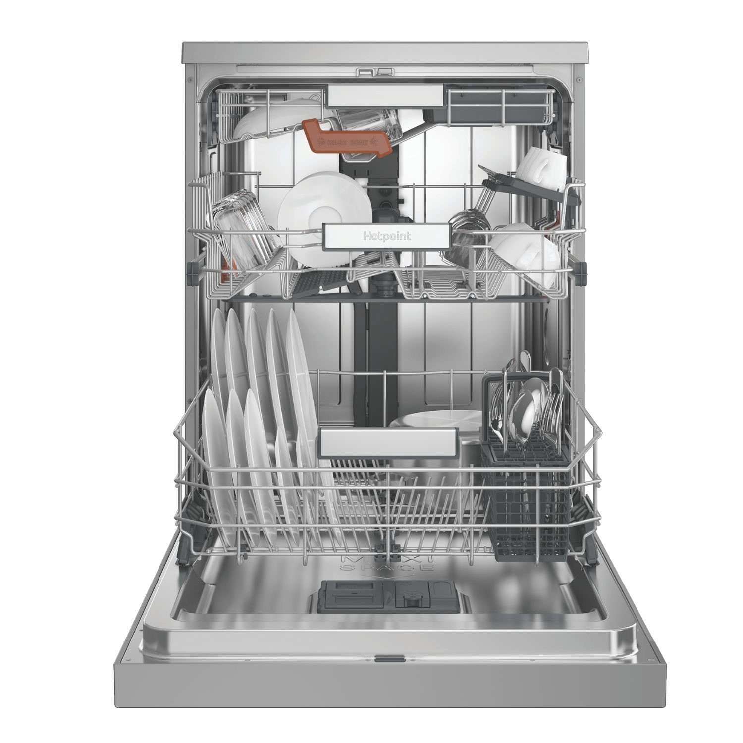 Hotpoint Hydroforce Freestanding Dishwasher - Maxi Space B-Rated Stainless Steel - Image 2