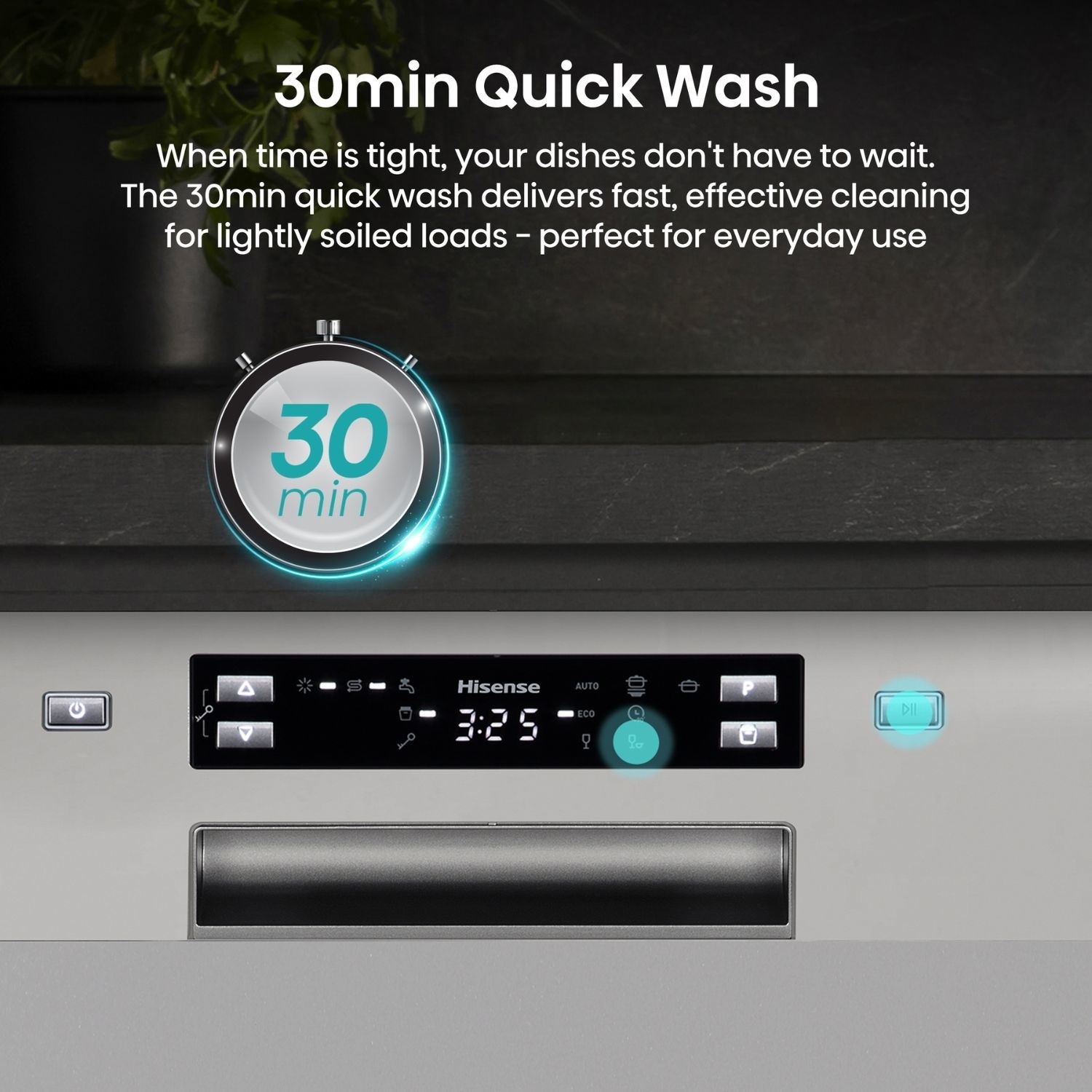 Hisense Hi4 Freestanding Dishwasher - Auto dry B-Rated Silver - Image 11