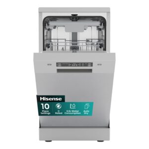 Hisense Hi4 Freestanding Dishwasher - Auto dry B-Rated Silver