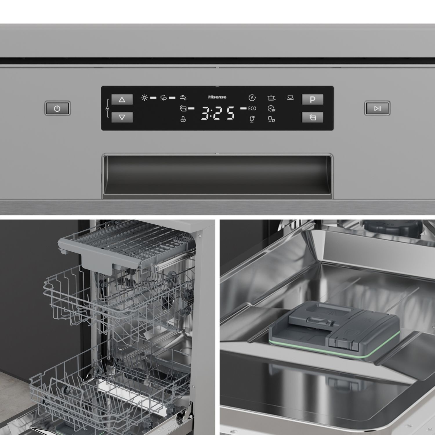 Hisense Hi4 Freestanding Dishwasher - Auto dry B-Rated Silver - Image 4