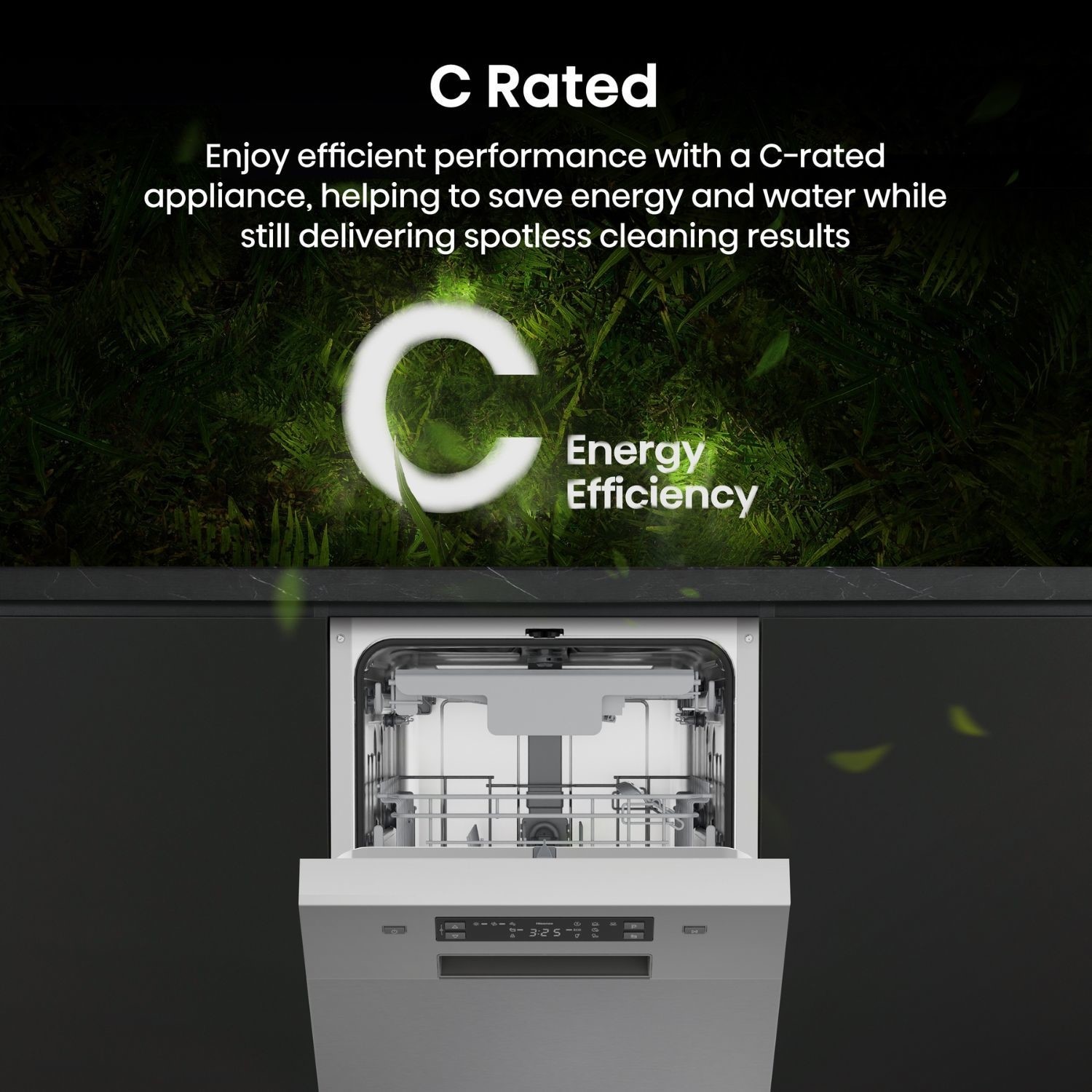 Hisense Hi4 Freestanding Dishwasher - Auto dry B-Rated Silver - Image 8