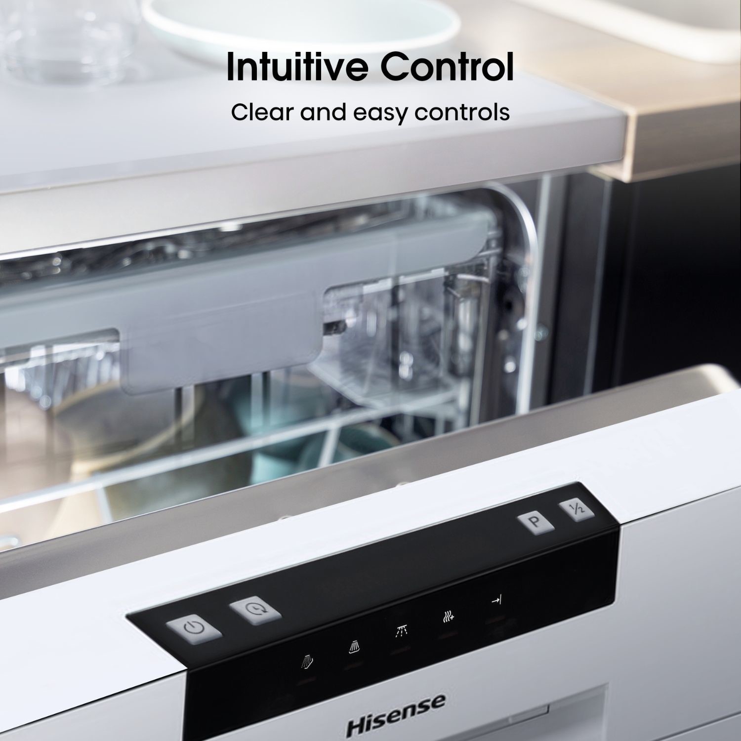 Hisense Hi4 Freestanding Slimline Dishwasher - Super Silent - White - Image 7