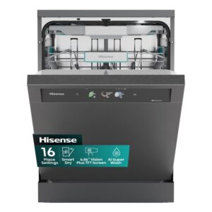 Hisense Hi9 Freestanding Dishwasher - Smart Wi-Fi A-Rated - Graphite