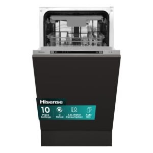 Hisense Integrated Slimline Dishwasher - Auto Dry C-Rated Silver control panel