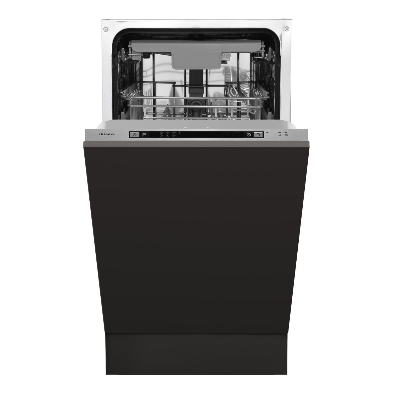Hisense Integrated Slimline Dishwasher - Auto Dry C-Rated Silver control panel - Image 2