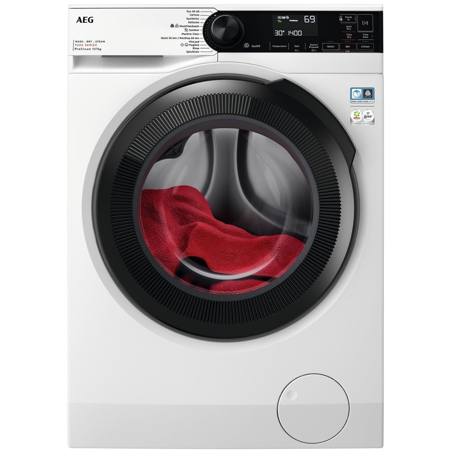 AEG 8000 Series PowerCare 9kg Wash 6kg Dry 1600rpm Washer Dryer - White