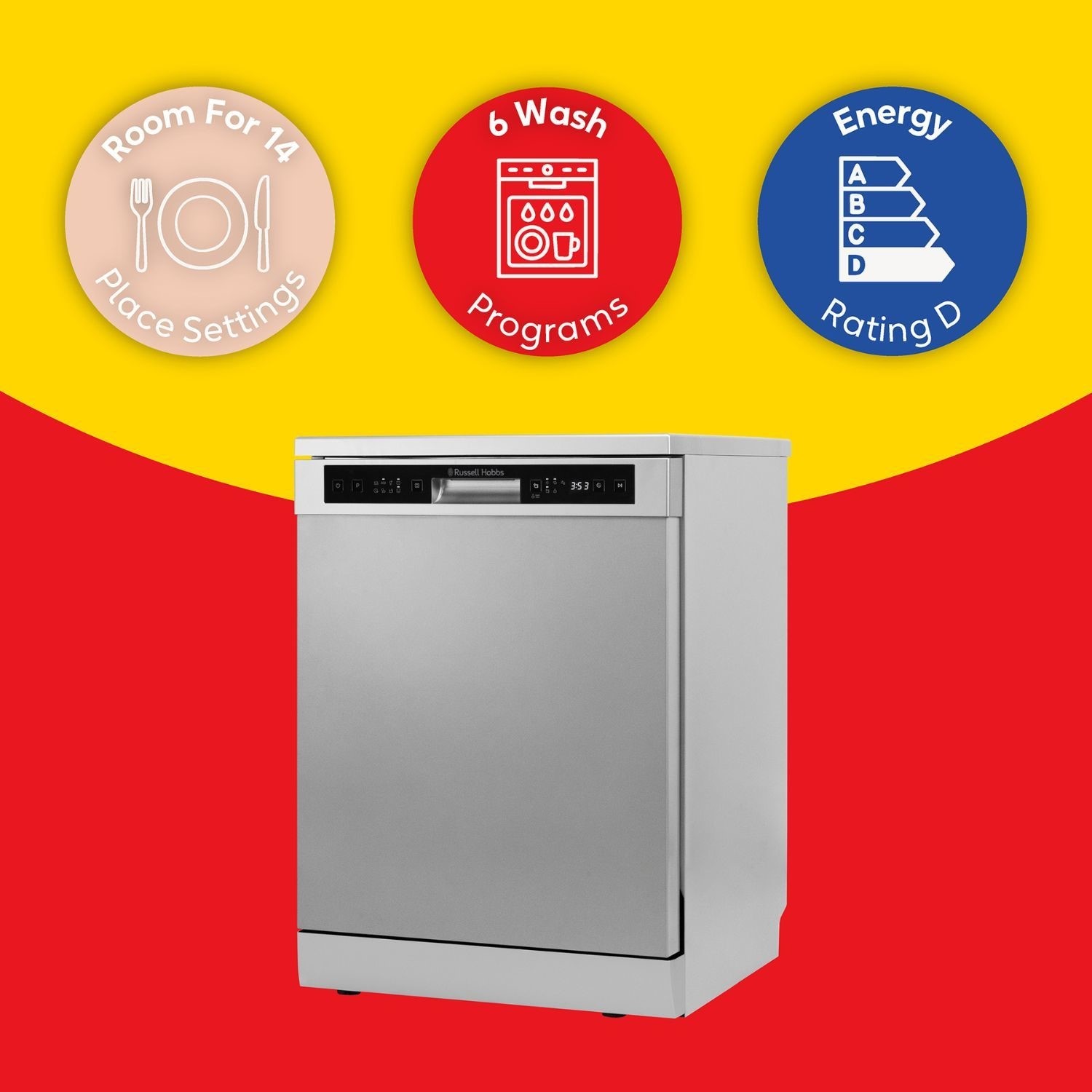 Russell Hobbs Freestanding Dishwasher - Stainless Steel - Image 5