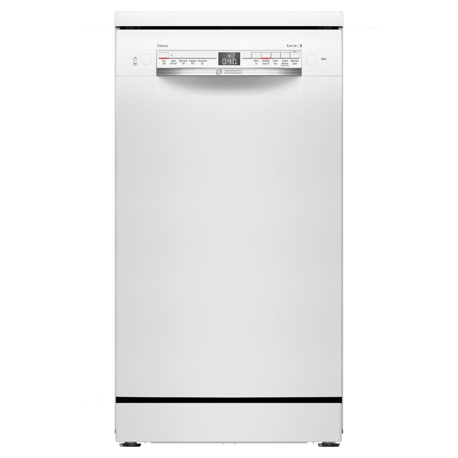 Bosch Series 2 Freestanding Slimline Dishwasher - Smart Wi-Fi, White