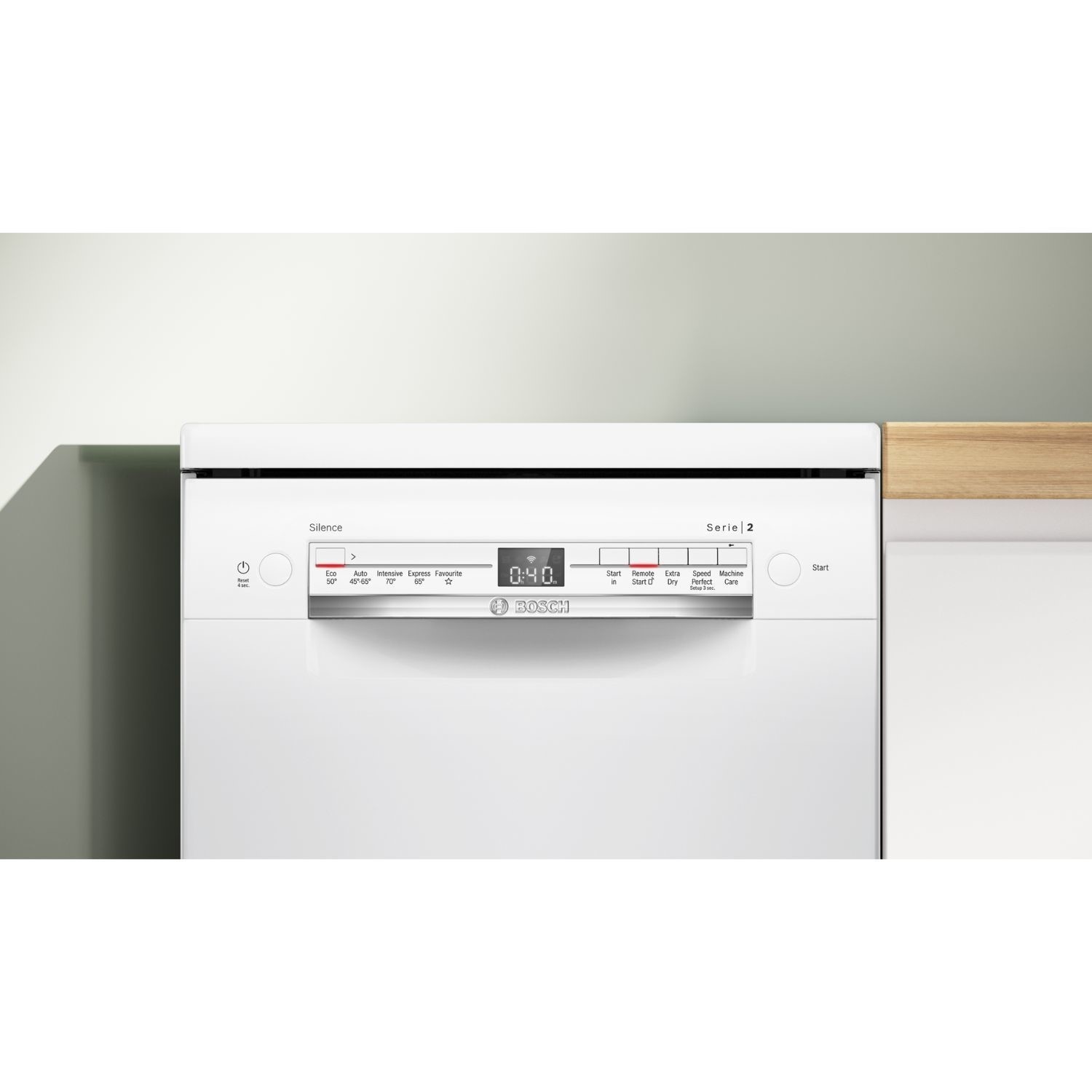 Bosch Series 2 Freestanding Slimline Dishwasher - Smart Wi-Fi, White - Image 2