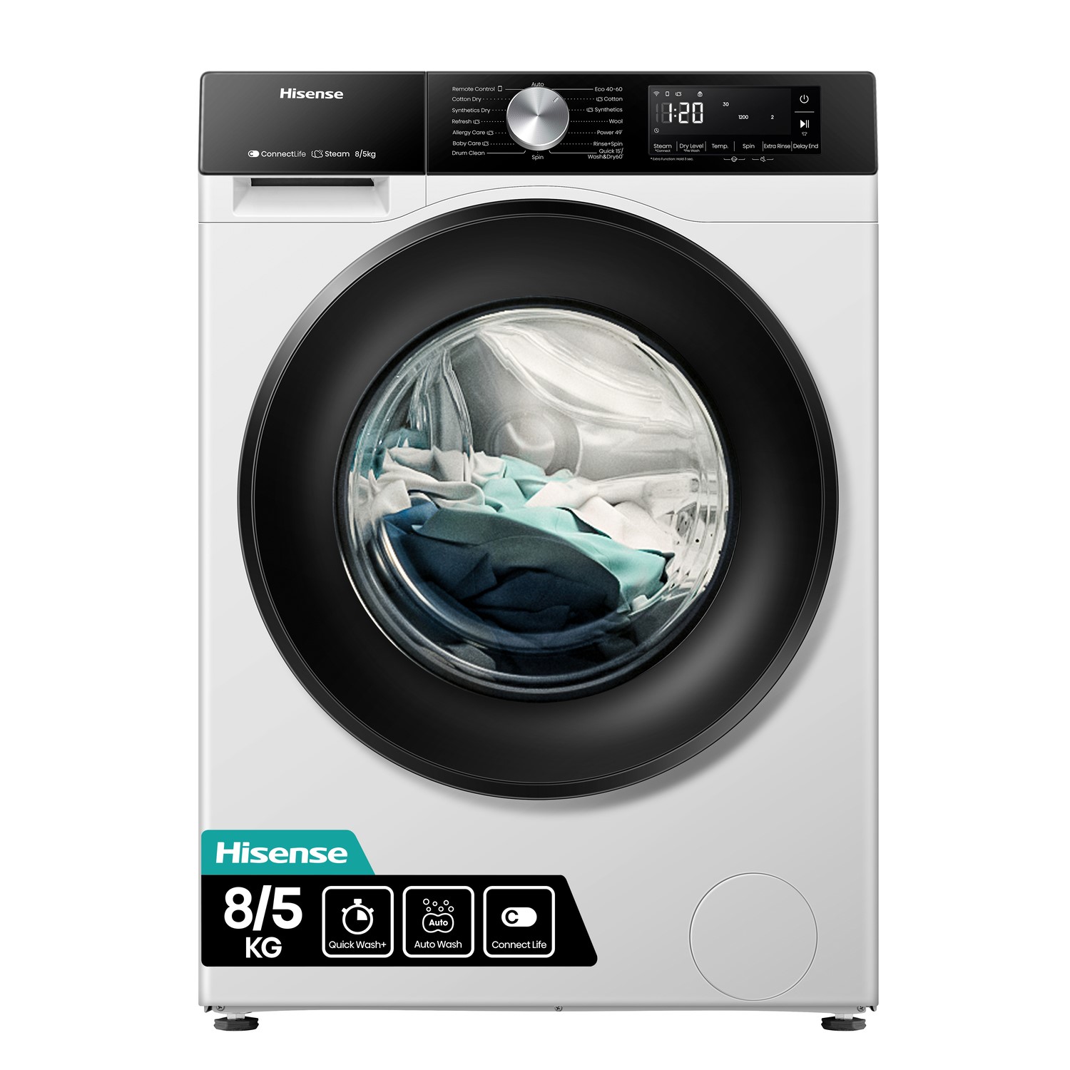 Hisense 3S Series 8kg Wash 5kg Dry 1400rpm Washer Dryer - White