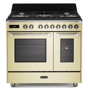 DeLonghi 90cm Dual Fuel Range Cooker - Cream