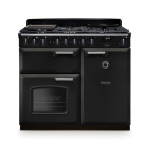 Rangemaster Classic Deluxe 100cm Dual Fuel Range Cooker - Charcoal Black & Chrome