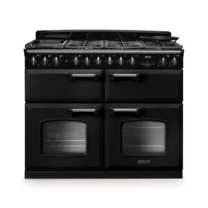 Rangemaster Classic Deluxe 110cm Base Cavity Dual Fuel Range Cooker - Charcoal Black & Chrome