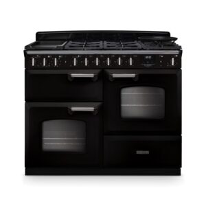 Rangemaster Classic Deluxe 110cm Dual Fuel Range Cooker - Gloss Black & Chrome