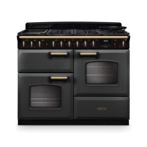 Rangemaster Classic Deluxe 110cm Dual Fuel Range Cooker - Slate & Brass