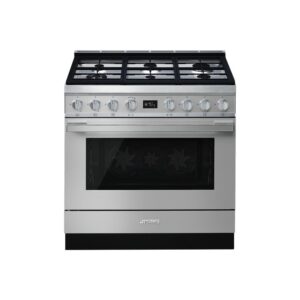 Refurbished Smeg CPF9GPX 90cm Portofino Pyrolytic Dual Fuel Range Cooker - Stainless Steel
