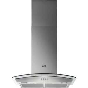 AEG 5000 Series 60cm Curved Glass Chimney Cooker Hood - Stainless Steel
