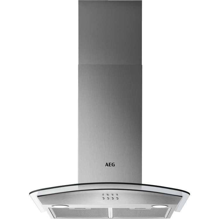 AEG 5000 Series 60cm Curved Glass Chimney Cooker Hood - Stainless Steel
