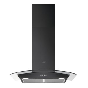 AEG 5000 Series 80cm Curved Glass Chimney Cooker Hood - Black