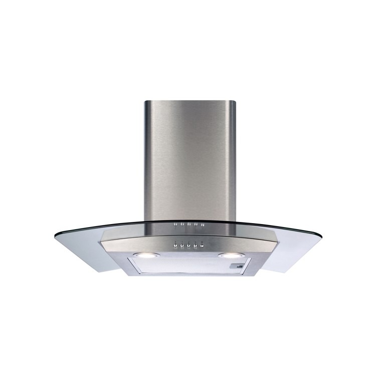 CDA 60cm Curved Glass Chimney Cooker Hood - Stainless Steel