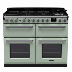 Rangemaster Estel Deluxe 110cm Dual Fuel Range Cooker - Mint + Chrome