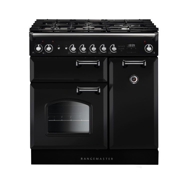 Rangemaster Infusion Classic 90cm Dual Fuel Range Cooker - Charcoal Black
