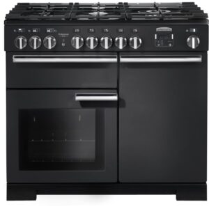 Rangemaster Professional Deluxe 100cm Dual Fuel Range Cooker - Black & Chrome