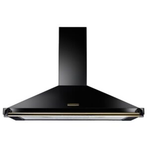 Rangemaster Classic 90cm Chimney Cooker Hood - Black & Brass