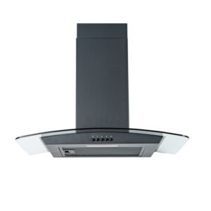 CDA 60cm Curved Glass Chimney Cooker Hood - Black