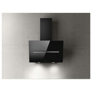 Elica Shy 60cm Angled Cooker Hood - Black Glass
