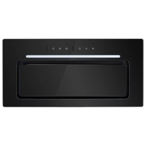 electriQ 60cm Glass Canopy Cooker Hood with Gesture Controls - Black