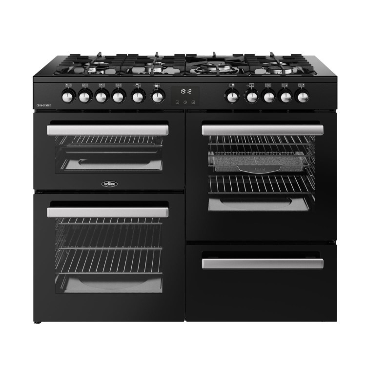 Belling Cookcentre 110cm Dual Fuel Range Cooker - Black