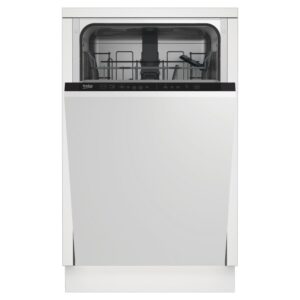 Beko Quick&Shine Integrated Slimline Dishwasher – Black Control Panel