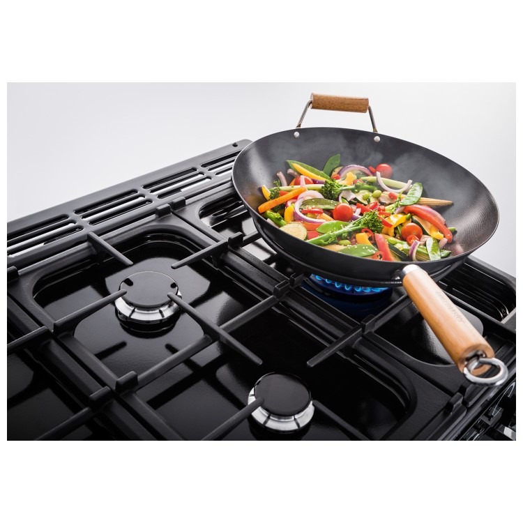 Rangemaster Classic Deluxe 100cm Dual Fuel Range Cooker - Slate & Brass - Image 3