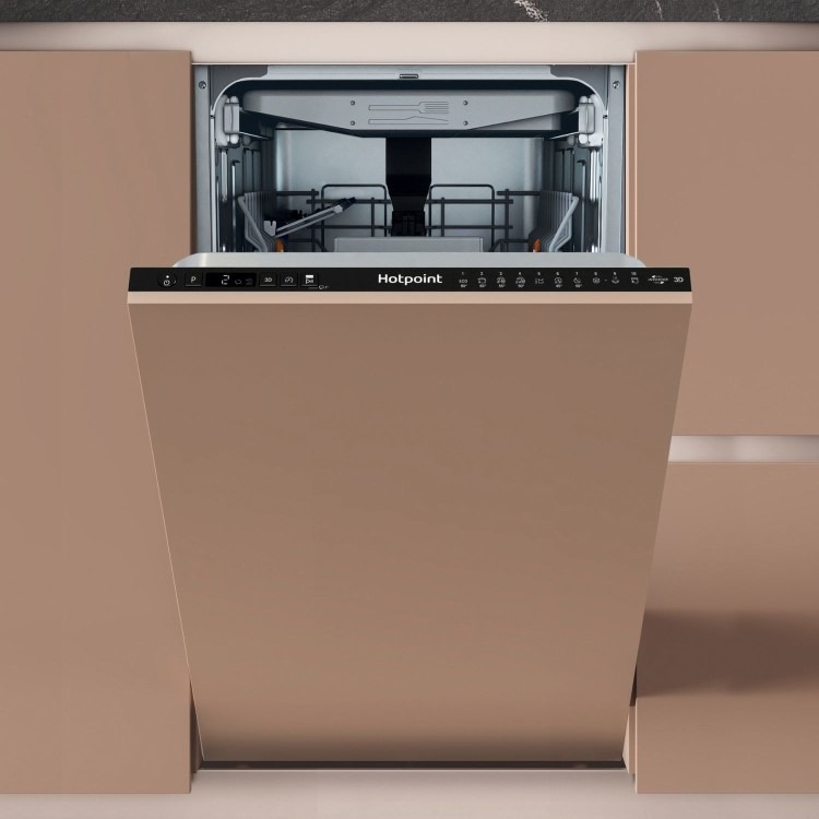 Hotpoint Integrated Slimline Dishwasher - 3D Zone ActiveDry Black Control Panel