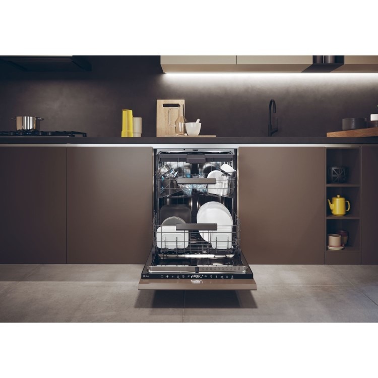 Haier Washlens Series 6 Integrated Dishwasher - Smart Wi-Fi, B-Rated, Black control panel - Image 2