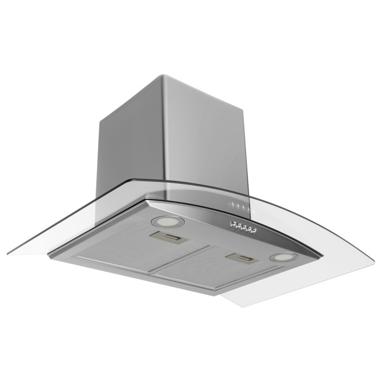 electriQ 80cm Curved Glass Chimney Cooker Hood - Stainless Steel - Image 2
