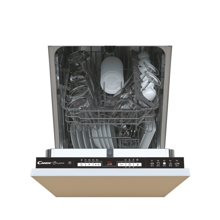 Candy Brava Integrated Slimline Dishwasher - Black control panel - Image 2