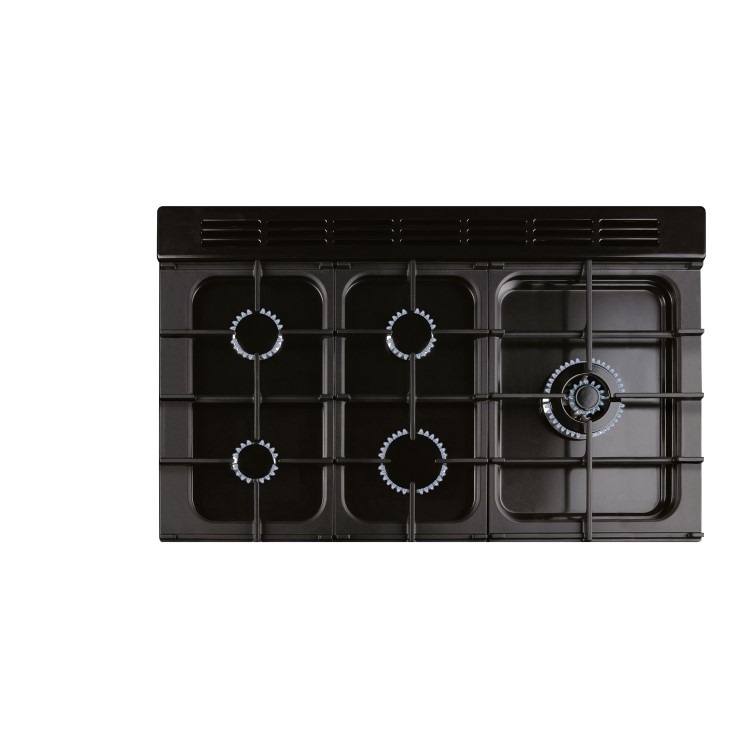 Rangemaster Classic Deluxe 100cm Dual Fuel Range Cooker - Pale Cream & Brass - Image 7