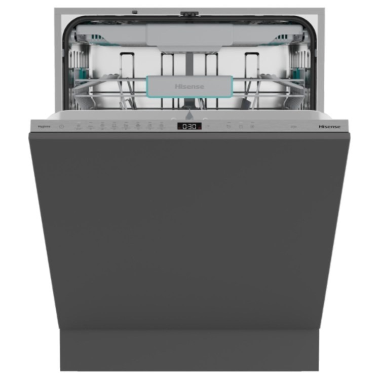 Hisense Hi6 Integrated Dishwasher - Auto Dry, A-Rated, Silver control panel
