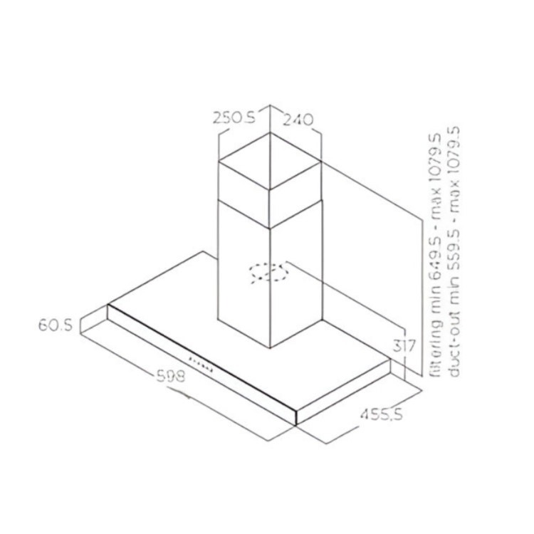 Elica 60cm Chimney Cooker Hood - Stainless Steel - Image 3