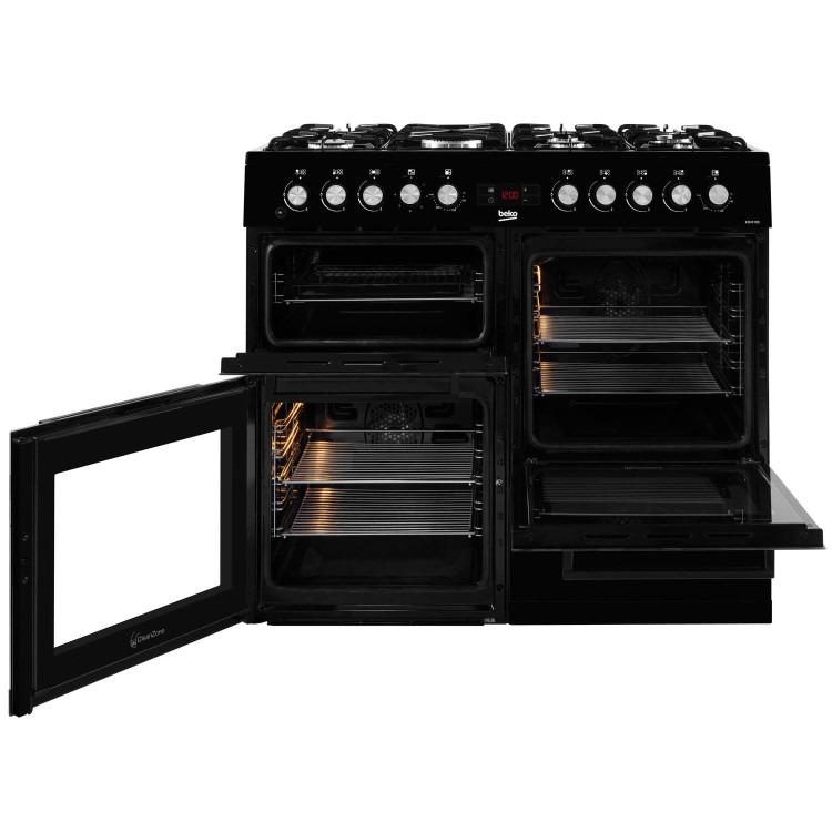 Beko 100cm Dual Fuel Range Cooker - Black - Image 2