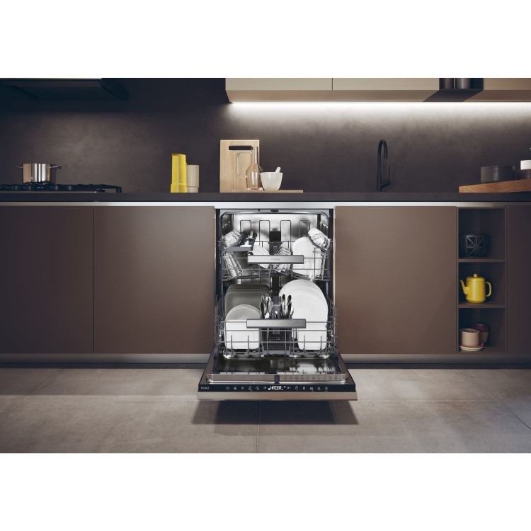 Haier Washlens Plus Integrated Dishwasher - Smart Wi-Fi C-Rated Black control panel - Image 2