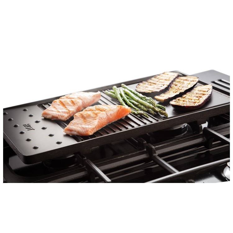 Rangemaster Classic Deluxe 100cm Dual Fuel Range Cooker - Gloss Black & Chrome - Image 4