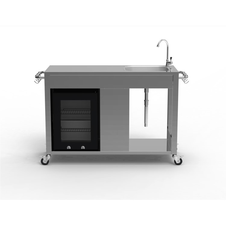 Boss Grill Stainless Steel BBQ Table with Sink and Fridge - Image 4