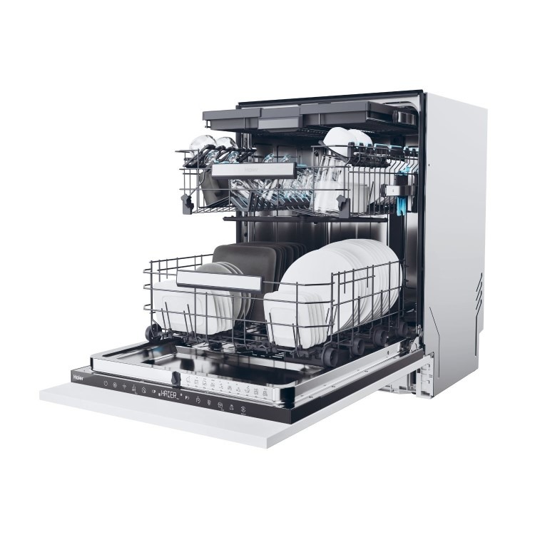 Haier Washlens Series 6 Integrated Dishwasher - Smart Wi-Fi, B-Rated, Black control panel - Image 4